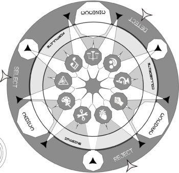 mandala sketch showing design of a table for intentional conversations